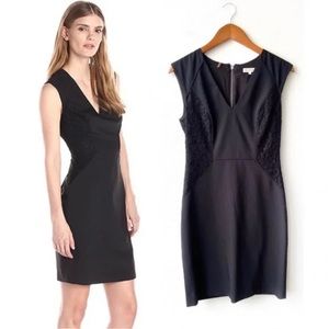 Rebecca Taylor Dress Black V-Neck Lace. Size 10